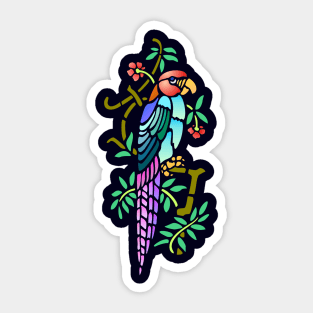 Tropical parrot Sticker